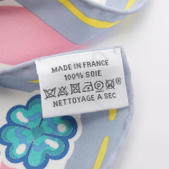 HERMES Blue Silk Scarf - Picture 3 of 3